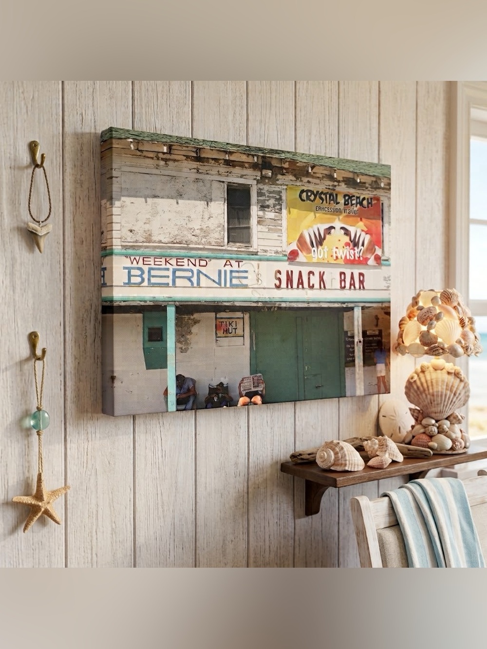 Crystal Beach "Weekend At Bernie's Snack Bar" Canvas Print - 20 x 16" 🇨🇦